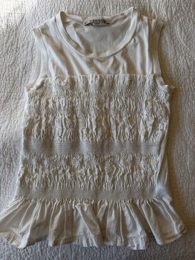 All Saints White Ruched Casual Top